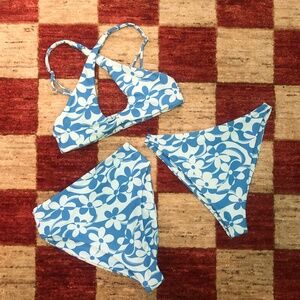 Skatie Bikini 3 Pieces! Cape Cod Jasmine Top L/Monroe Bottom M/Kelly Bottom L